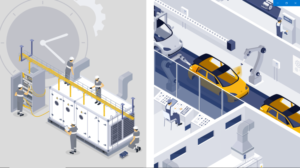 Isometric Manufacturing Automation Animation